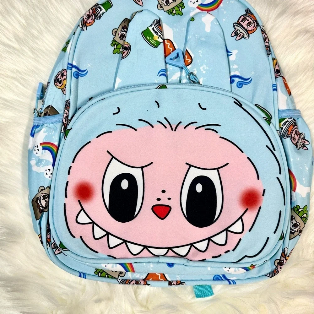 Cute Labubu Monster Character Kids Backpack - Blue, Brown, Light Pink, Dark Pink
